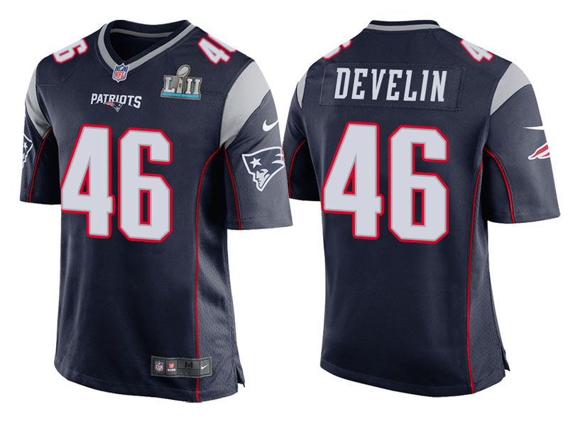 Youth New England Patriots #46 James Develin Navy Super Bowl LII Bound Game Jersey Youth New England Patriots #46 James Develin Navy Super Bowl LII Bound Game Jersey