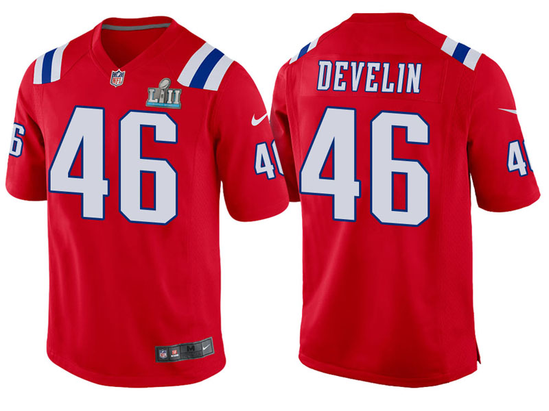 Youth New England Patriots #46 James Develin Red Super Bowl LII Bound Game Jersey Youth New England Patriots #46 James Develin Red Super Bowl LII Bound Game Jersey