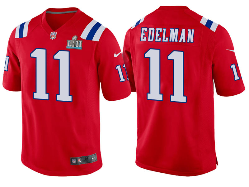 Youth New England Patriots #11 Julian Edelman Red Super Bowl LII Bound Game Jersey Youth New England Patriots #11 Julian Edelman Red Super Bowl LII Bound Game Jersey