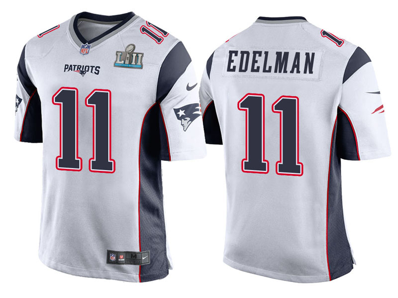 Youth New England Patriots #11 Julian Edelman White Super Bowl LII Bound Game Jersey Youth New England Patriots #11 Julian Edelman White Super Bowl LII Bound Game Jersey