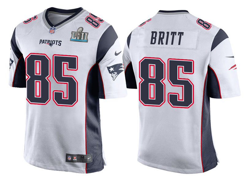Youth New England Patriots #85 Kenny Britt White Super Bowl LII Bound Game Jersey Youth New England Patriots #85 Kenny Britt White Super Bowl LII Bound Game Jersey
