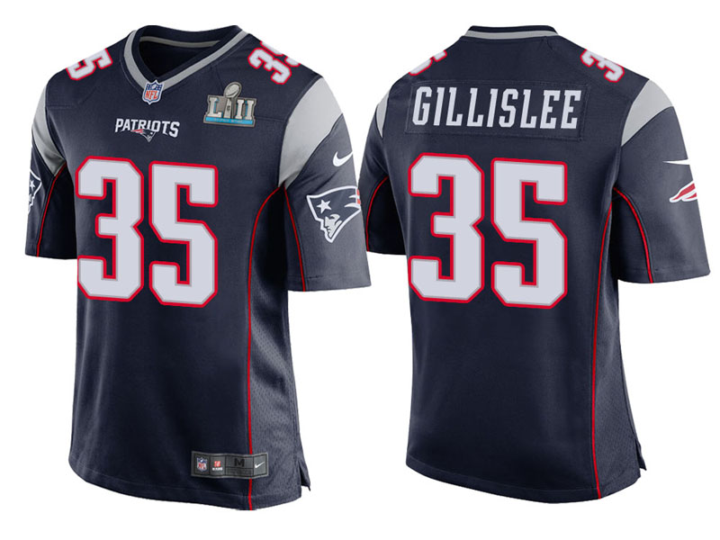 Youth New England Patriots #35 Mike Gillislee Navy Super Bowl LII Bound Game Jersey