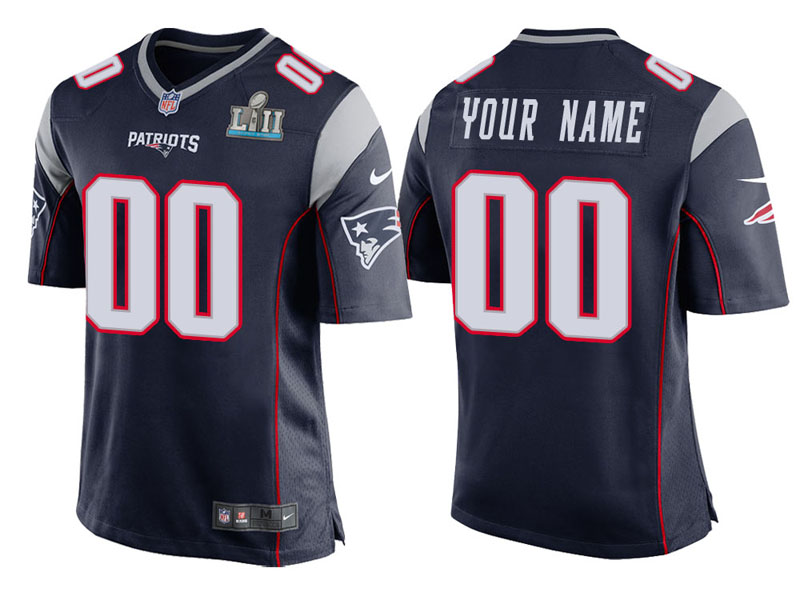 Youth New England Patriots Navy Super Bowl LII Bound Game Customized Jersey Youth New England Patriots Navy Super Bowl LII Bound Game Customized Jersey