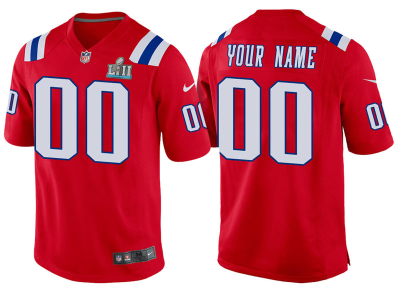 Youth New England Patriots Red Super Bowl LII Bound Game Customized Jersey Youth New England Patriots Red Super Bowl LII Bound Game Customized Jersey