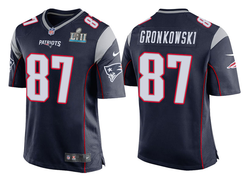 Youth New England Patriots #87 Rob Gronkowski Navy Super Bowl LII Bound Game Jersey Youth New England Patriots #87 Rob Gronkowski Navy Super Bowl LII Bound Game Jersey