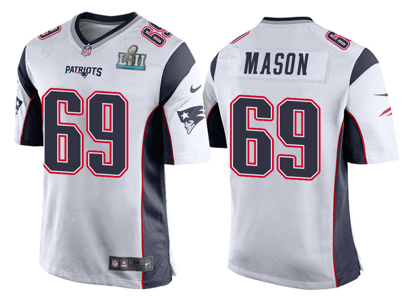 Youth New England Patriots #69 Shaq Mason White Super Bowl LII Bound Game Jersey Youth New England Patriots #69 Shaq Mason White Super Bowl LII Bound Game Jersey