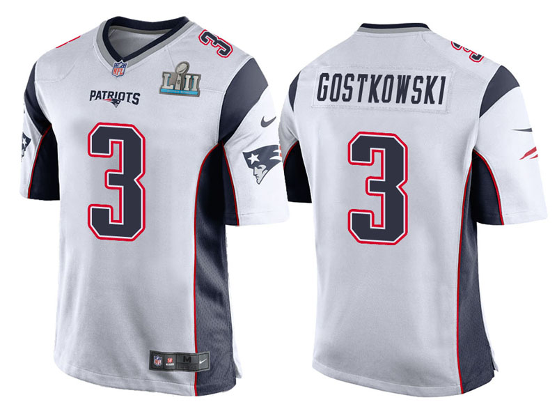 Youth New England Patriots #3 Stephen Gostkowski White Super Bowl LII Bound Game Jersey Youth New England Patriots #3 Stephen Gostkowski White Super Bowl LII Bound Game Jersey