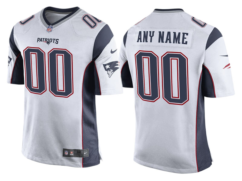 Youth New England Patriots White Game Customized Jersey Youth New England Patriots White Game Customized Jersey