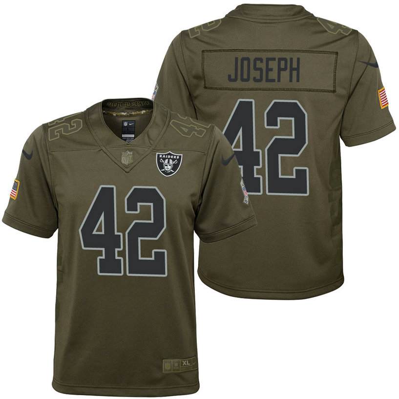 Youth Oakland Raiders Karl Joseph Olive 2017 Salute to Service Game Jersey
