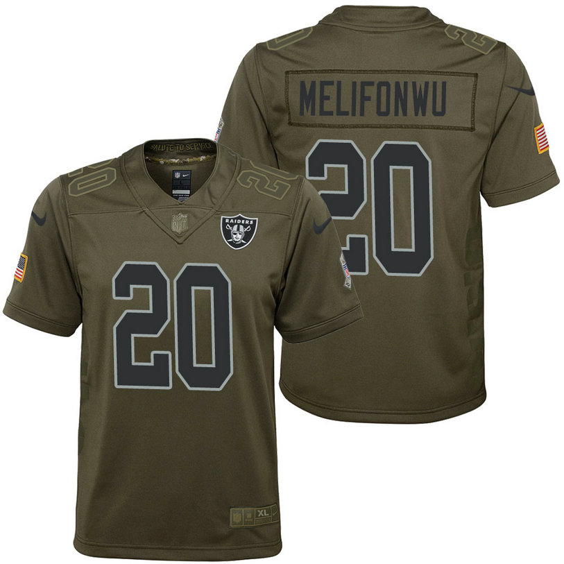 Youth Oakland Raiders Obi Melifonwu Olive 2017 Salute to Service Game Jersey Youth Oakland Raiders Obi Melifonwu Olive 2017 Salute to Service Game Jersey
