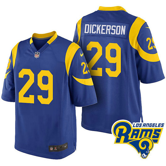 Youth Los Angeles Rams #29 Eric Dickerson Blue Throwback Game Jersey With Super Bowl LVI Patch