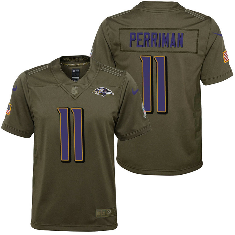 Youth Baltimore Ravens Breshad Perriman Olive 2017 Salute to Service Game Jersey Youth Baltimore Ravens Breshad Perriman Olive 2017 Salute to Service Game Jersey