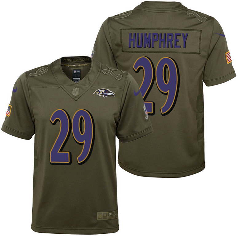 Youth Baltimore Ravens Marlon Humphrey Olive 2017 Salute to Service Game Jersey Youth Baltimore Ravens Marlon Humphrey Olive 2017 Salute to Service Game Jersey
