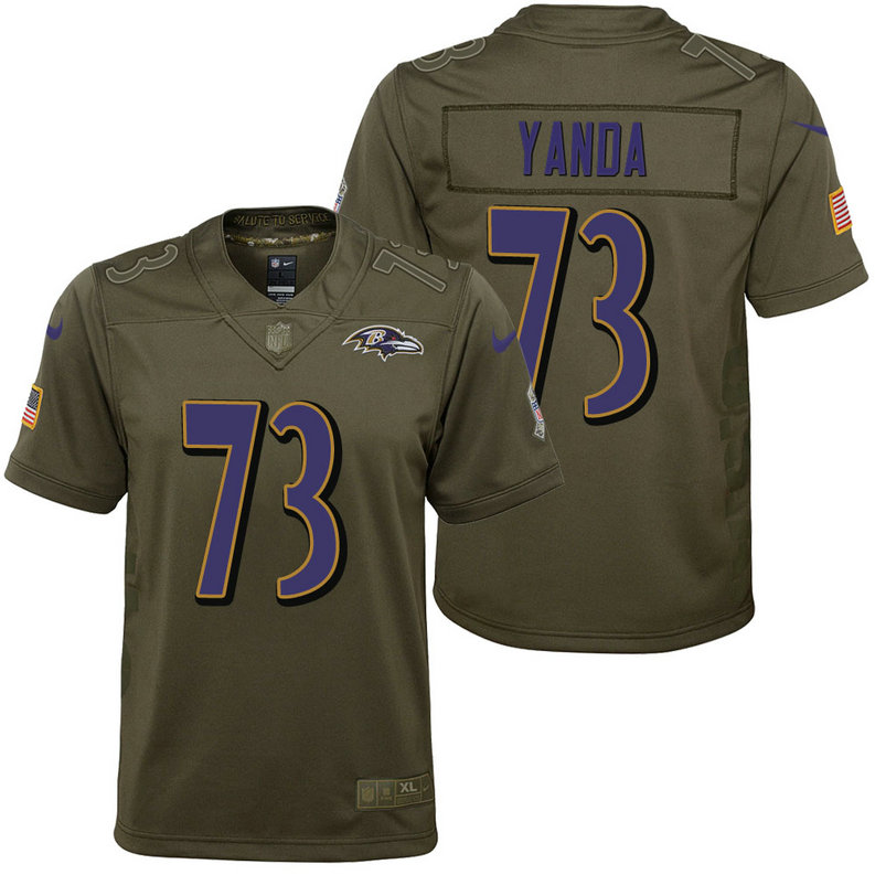 Youth Baltimore Ravens Marshal Yanda Olive 2017 Salute to Service Game Jersey Youth Baltimore Ravens Marshal Yanda Olive 2017 Salute to Service Game Jersey
