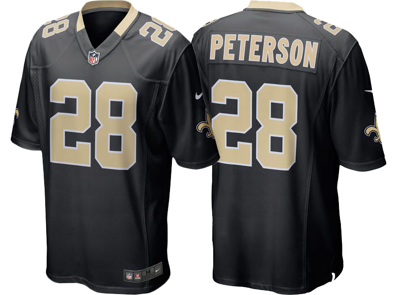 Youth New Orleans Saints #28 Adrian Peterson Black Game Jersey Youth New Orleans Saints #28 Adrian Peterson Black Game Jersey