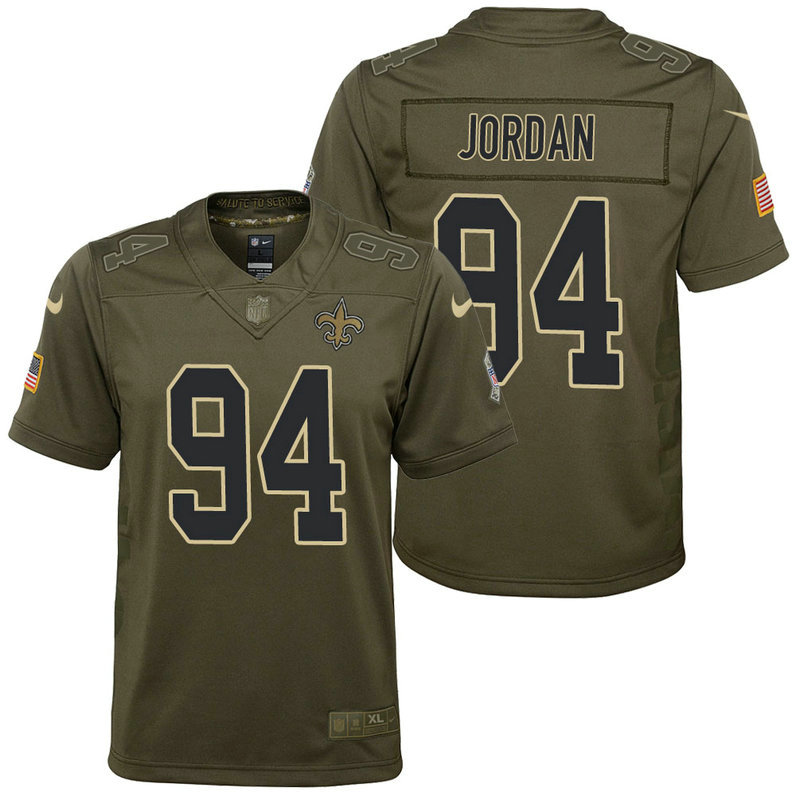 Youth New Orleans Saints Cameron Jordan Olive 2017 Salute to Service Game Jersey Youth New Orleans Saints Cameron Jordan Olive 2017 Salute to Service Game Jersey