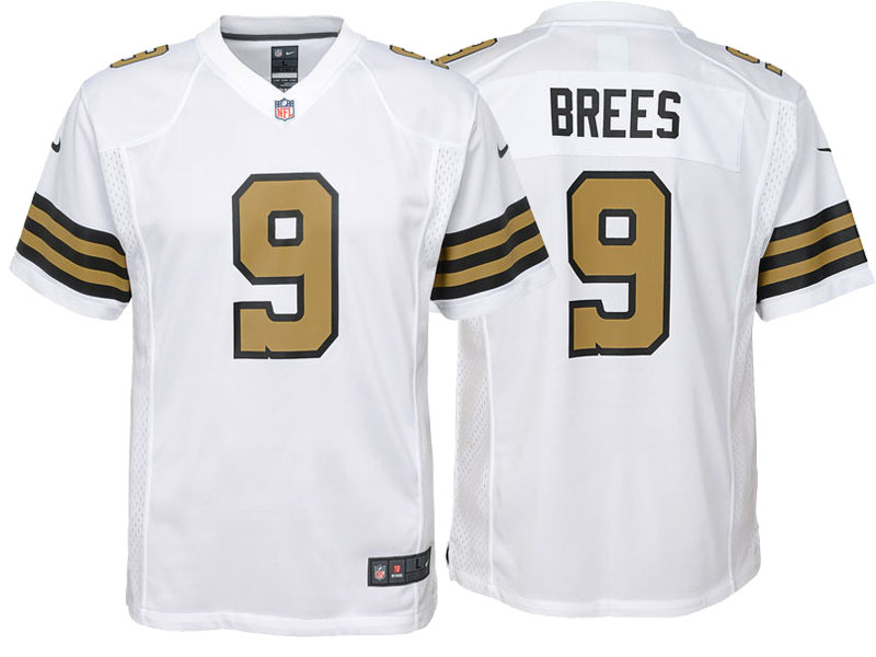 Youth New Orleans Saints #9 Drew Brees White Color Rush Game Jersey Youth New Orleans Saints #9 Drew Brees White Color Rush Game Jersey