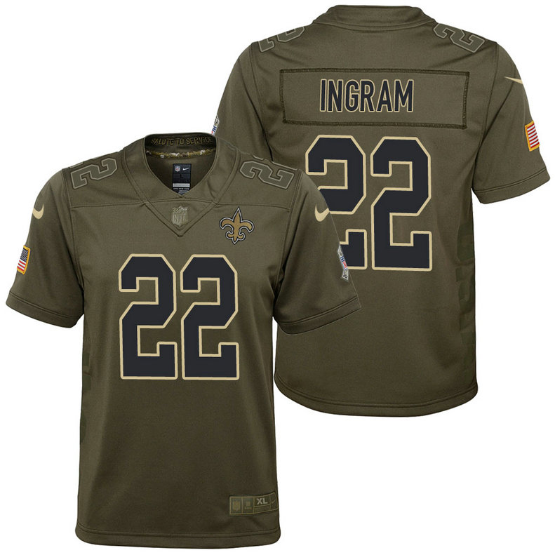 Youth New Orleans Saints Mark Ingram Olive 2017 Salute to Service Game Jersey Youth New Orleans Saints Mark Ingram Olive 2017 Salute to Service Game Jersey
