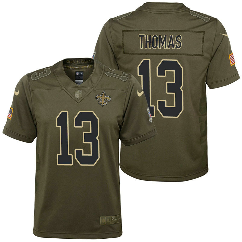 Youth New Orleans Saints Michael Thomas Olive 2017 Salute to Service Game Jersey Youth New Orleans Saints Michael Thomas Olive 2017 Salute to Service Game Jersey