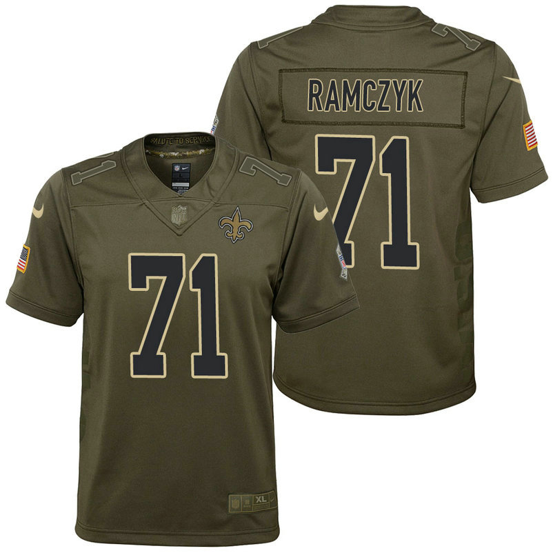 Youth New Orleans Saints Ryan Ramczyk Olive 2017 Salute to Service Game Jersey Youth New Orleans Saints Ryan Ramczyk Olive 2017 Salute to Service Game Jersey
