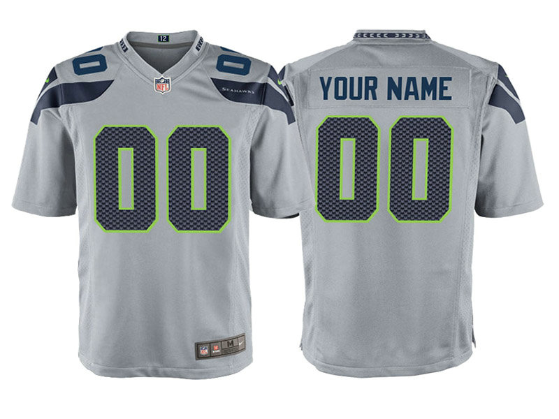 Youth Seattle Seahawks Gray Game Customized Jersey