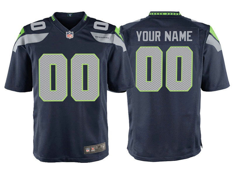 Youth Seattle Seahawks Navy Game Customized Jersey