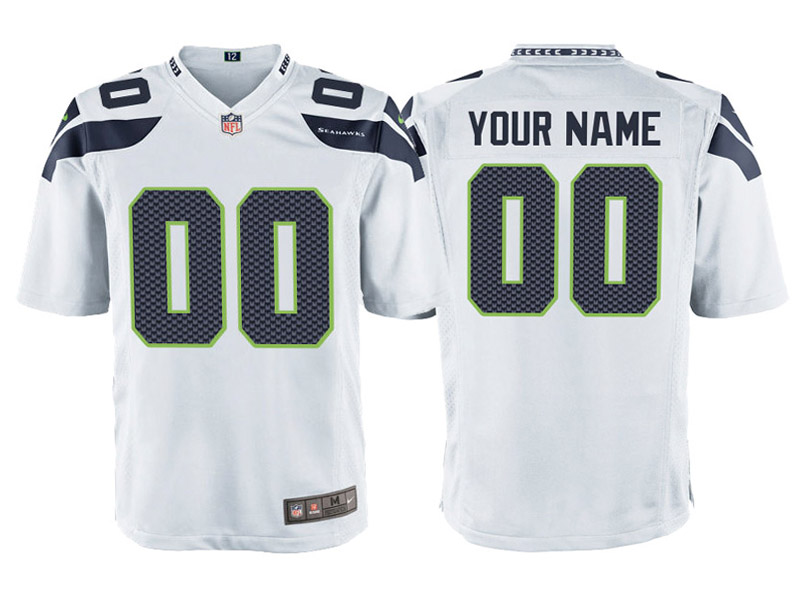 Youth Seattle Seahawks White Game Customized Jersey