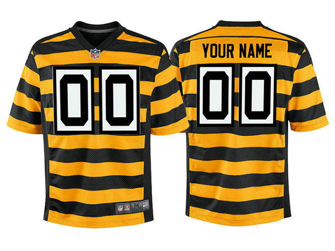 Youth Pittsburgh Steelers Gold Alternate Game Customized Jersey