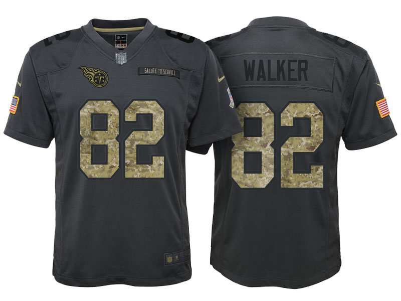 Youth Tennessee Titans #82 Delanie Walker Camo Anthracite 2016 Salute to Service Game Jersey Youth Tennessee Titans #82 Delanie Walker Camo Anthracite 2016 Salute to Service Game Jersey