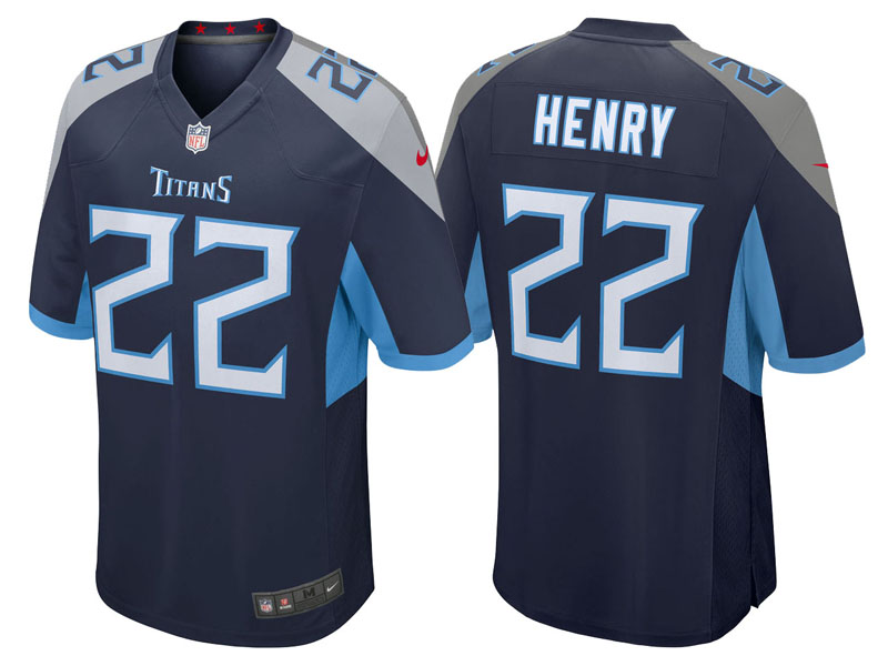 Youth Tennessee Titans #22 Derrick Henry Navy 2018 Game Jersey