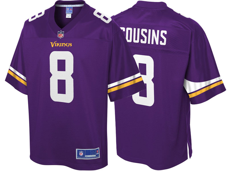 Youth Minnesota Vikings #8 Kirk Cousins Purple Pro Line Team Color Jersey