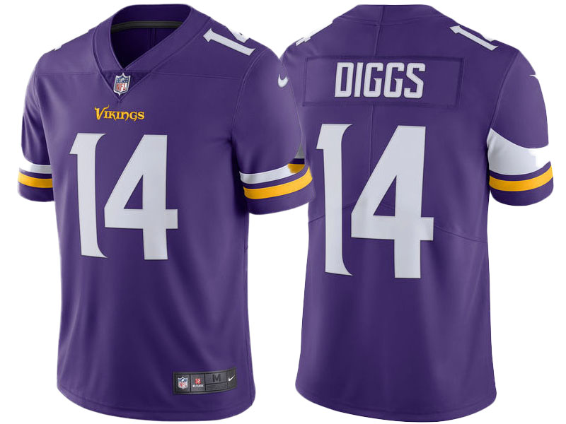 Youth Minnesota Vikings #14 Stefon Diggs Purple Vapor Untouchable Limited Player Jersey