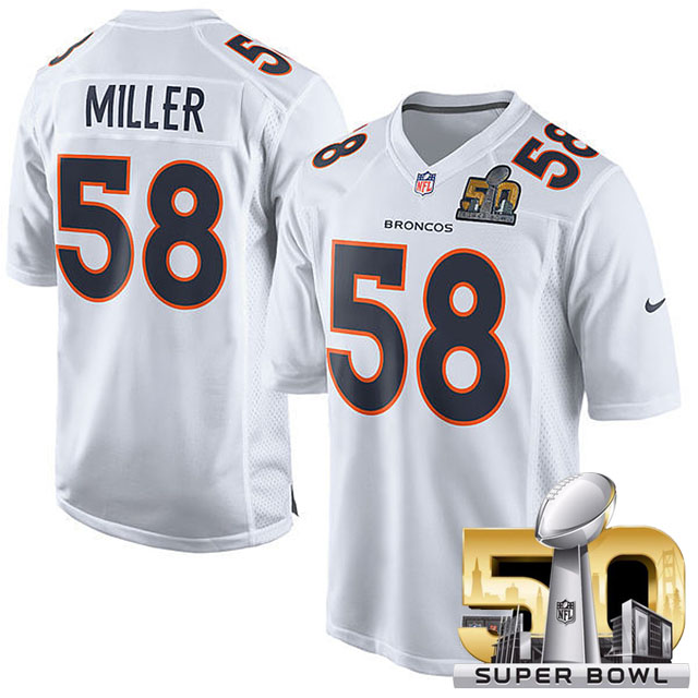 Youth Denver Broncos #58 Von Miller White Super Bowl 50 Game Event Jersey Youth Denver Broncos #58 Von Miller White Super Bowl 50 Game Event Jersey
