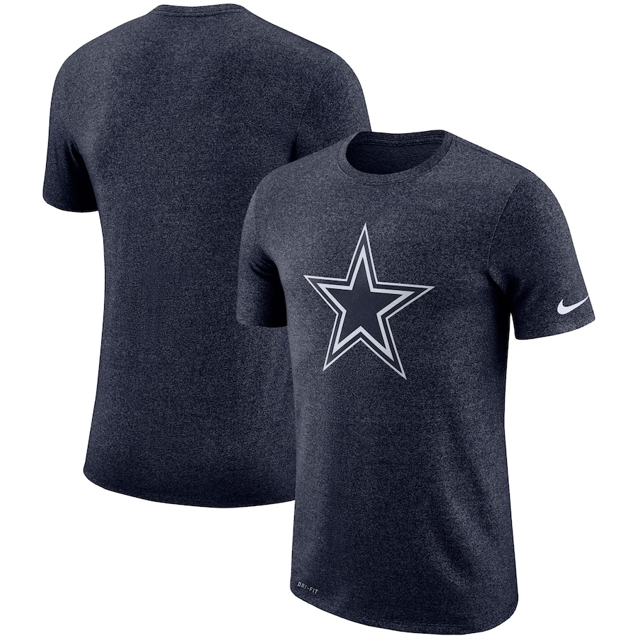 Dallas Cowboys Football Marled Historic Logo Performance T-Shirt - Navy