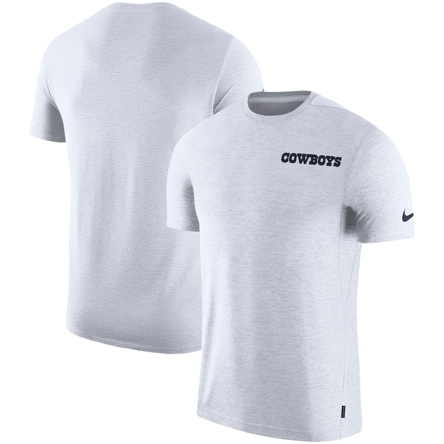 Dallas Cowboys Football Sideline Coaches UV Performance T-Shirt - White Dallas Cowboys Football Sideline Coaches UV Performance T-Shirt - White
