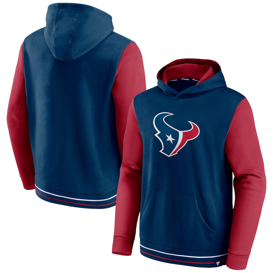 Houston Texans Navy/Red Block Party Pullover Hoodie Houston Texans Navy/Red Block Party Pullover Hoodie
