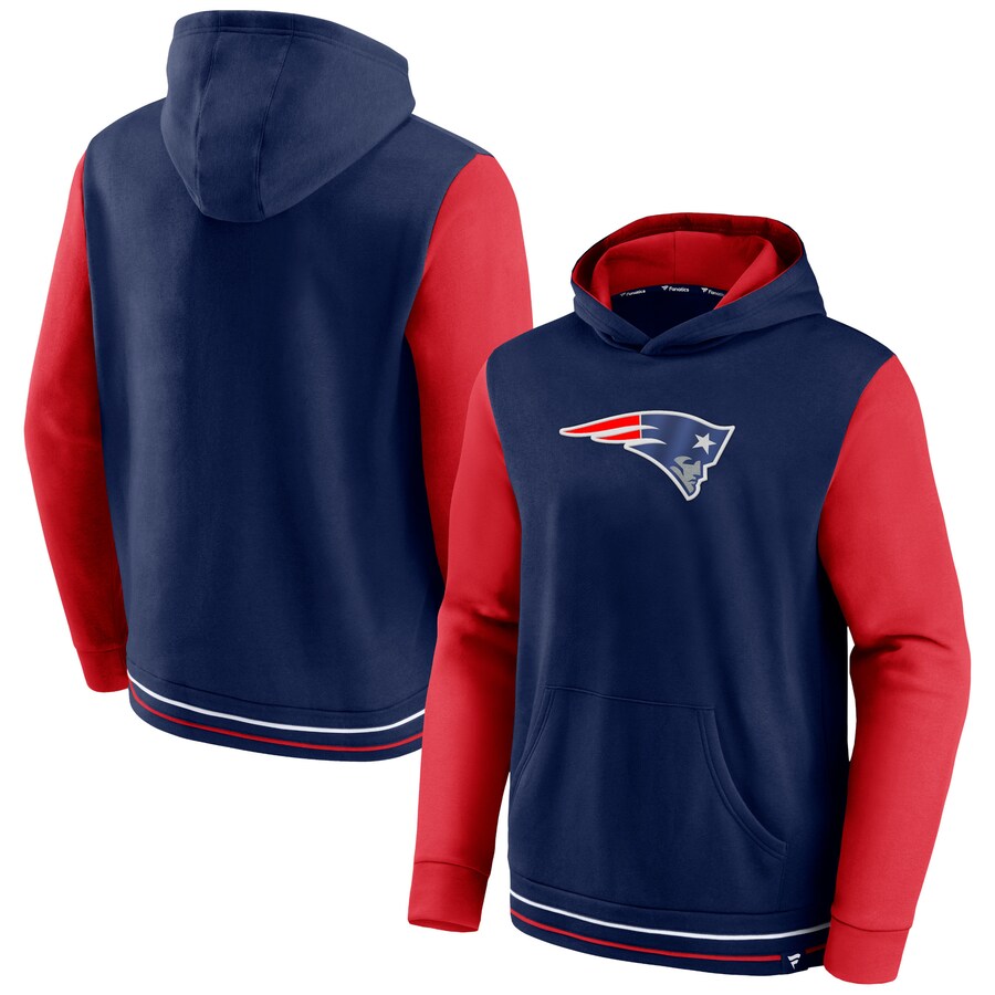 New England Patriots Navy/Red Block Party Pullover Hoodie New England Patriots Navy/Red Block Party Pullover Hoodie
