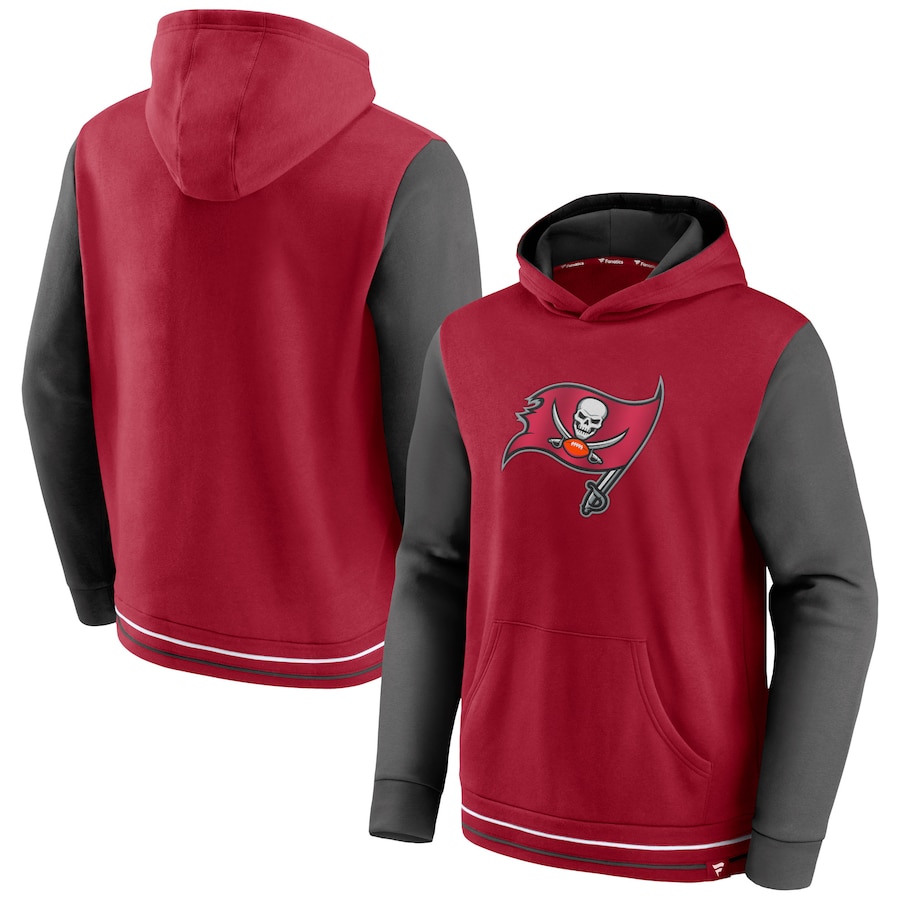 Tampa Bay Buccaneers Red/Pewter Block Party Pullover Hoodie