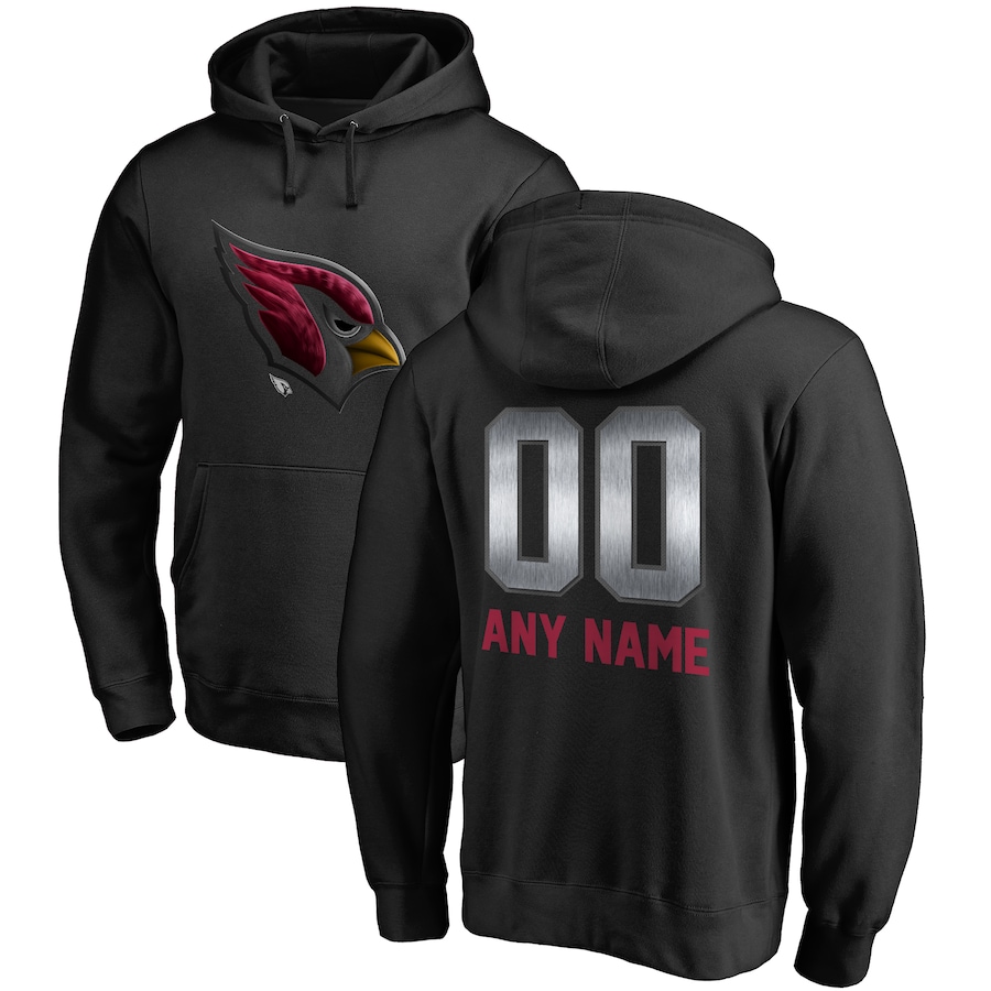 Arizona Cardinals NFL Pro Line by Black Personalized Midnight Mascot Pullover Hoodie - Man Arizona Cardinals NFL Pro Line by Black Personalized Midnight Mascot Pullover Hoodie - Man