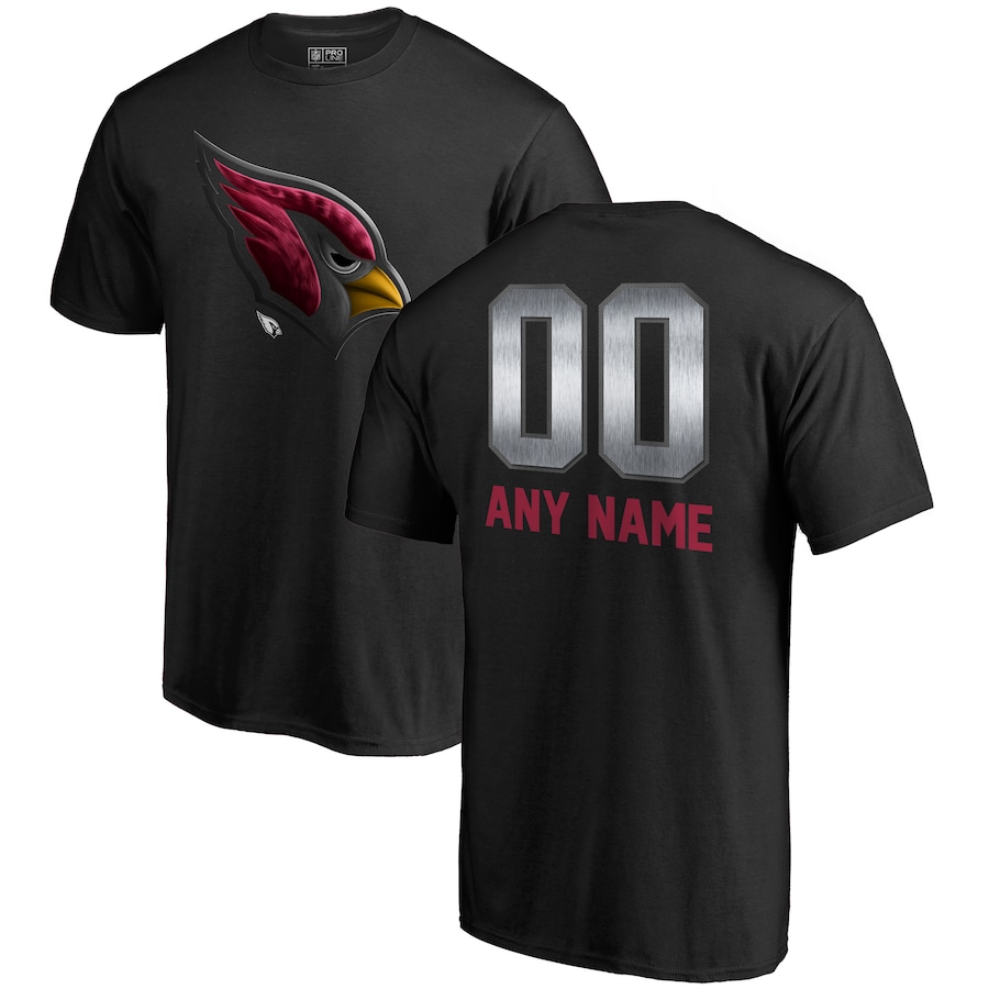Arizona Cardinals NFL Pro Line by Black Personalized Midnight Mascot T-Shirt - Man Arizona Cardinals NFL Pro Line by Black Personalized Midnight Mascot T-Shirt - Man