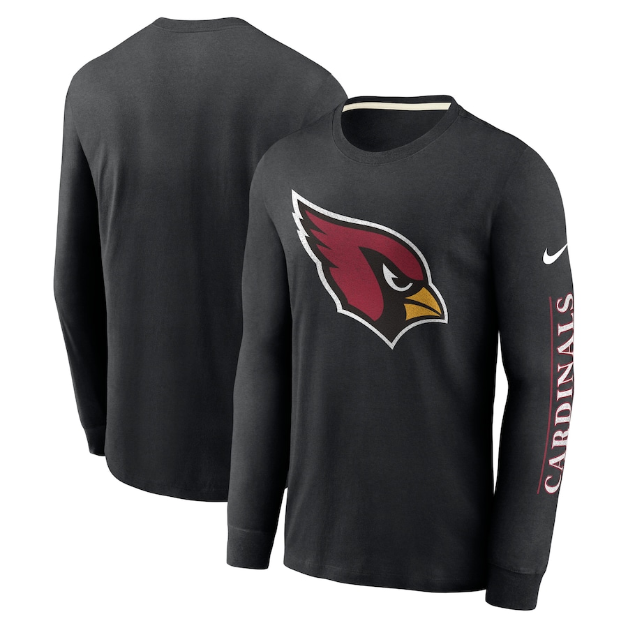 Arizona Cardinals Football Black Fashion Tri-Blend Long Sleeve T-Shirt - Man Arizona Cardinals Football Black Fashion Tri-Blend Long Sleeve T-Shirt - Man
