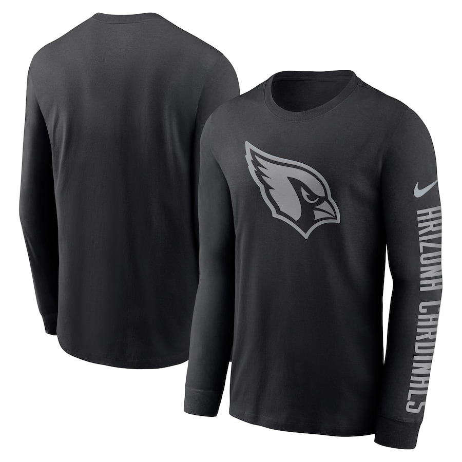 Arizona Cardinals Football Black RFLCTV Name and Logo T-Shirt - Man Arizona Cardinals Football Black RFLCTV Name and Logo T-Shirt - Man