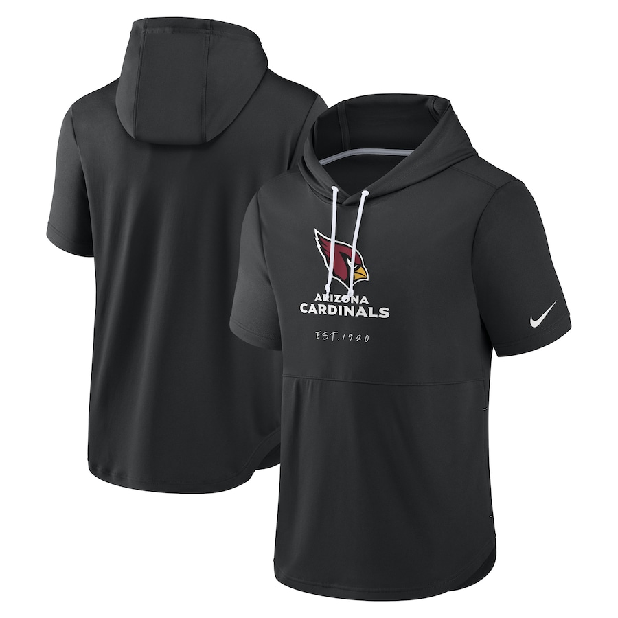Arizona Cardinals Football Black Short Sleeve Pullover Hoodie - Man Arizona Cardinals Football Black Short Sleeve Pullover Hoodie - Man