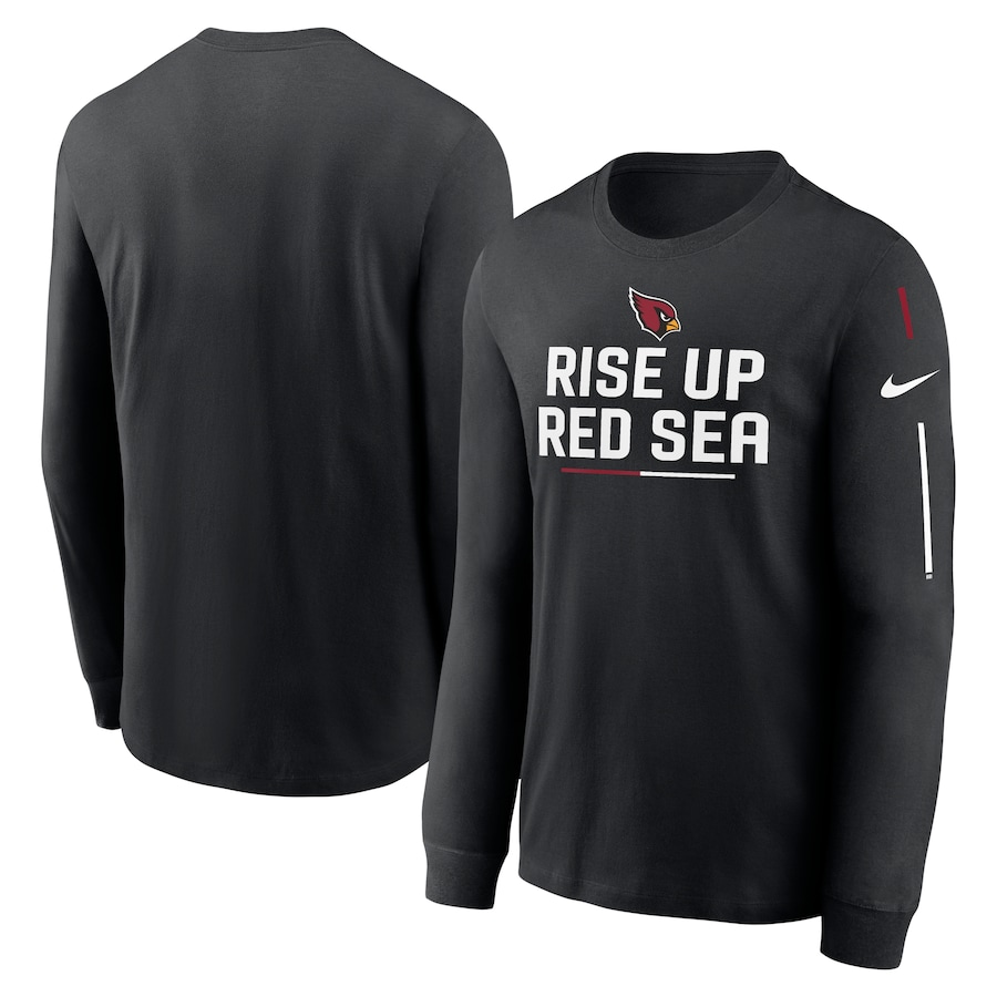 Arizona Cardinals Football Black Team Slogan Long Sleeve T-Shirt - Man Arizona Cardinals Football Black Team Slogan Long Sleeve T-Shirt - Man