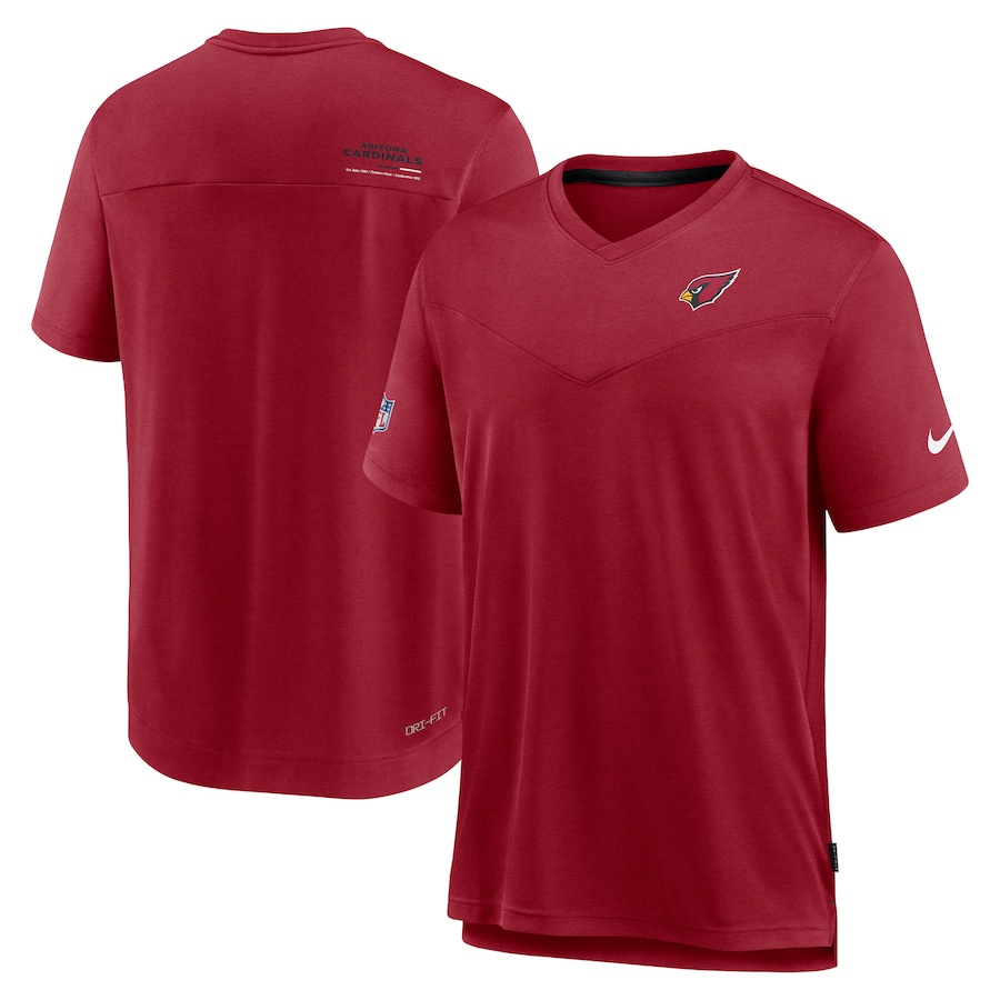 Arizona Cardinals Football Cardinal Sideline Coach Chevron Lock Up Logo V-Neck Performance T-Shirt - Man Arizona Cardinals Football Cardinal Sideline Coach Chevron Lock Up Logo V-Neck Performance T-Shirt - Man