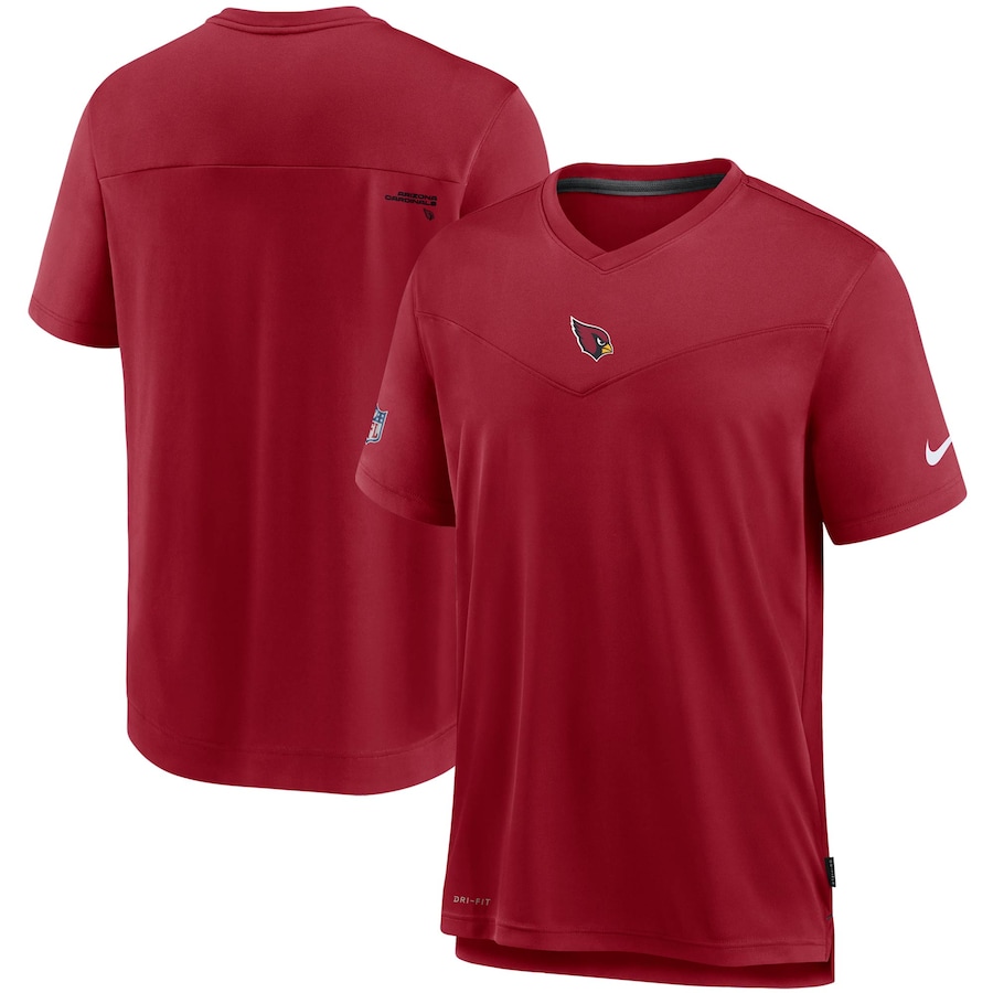 Arizona Cardinals Football Cardinal Sideline Coaches Performance V-Neck T-Shirt - Man Arizona Cardinals Football Cardinal Sideline Coaches Performance V-Neck T-Shirt - Man