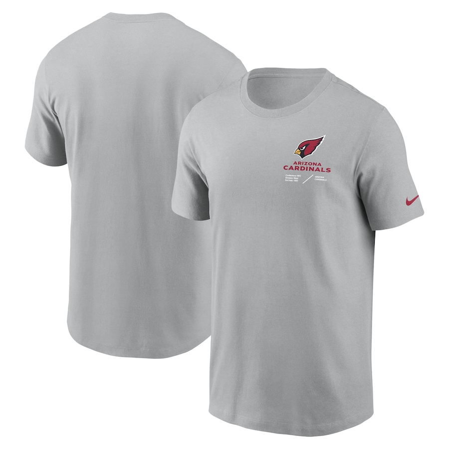Arizona Cardinals Football Silver Sideline Infograph Lockup Performance T-Shirt - Man Arizona Cardinals Football Silver Sideline Infograph Lockup Performance T-Shirt - Man