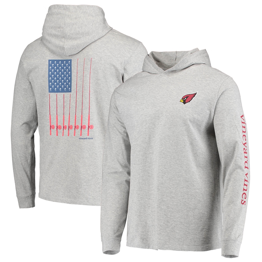 Arizona Cardinals Vineyard Vines Heathered Gray Hoodie Long Sleeve T-Shirt - Man Arizona Cardinals Vineyard Vines Heathered Gray Hoodie Long Sleeve T-Shirt - Man
