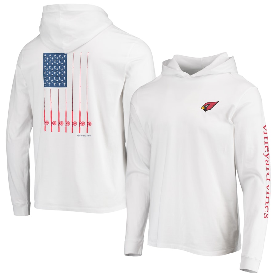 Arizona Cardinals Vineyard Vines White Hoodie Long Sleeve T-Shirt - Man Arizona Cardinals Vineyard Vines White Hoodie Long Sleeve T-Shirt - Man