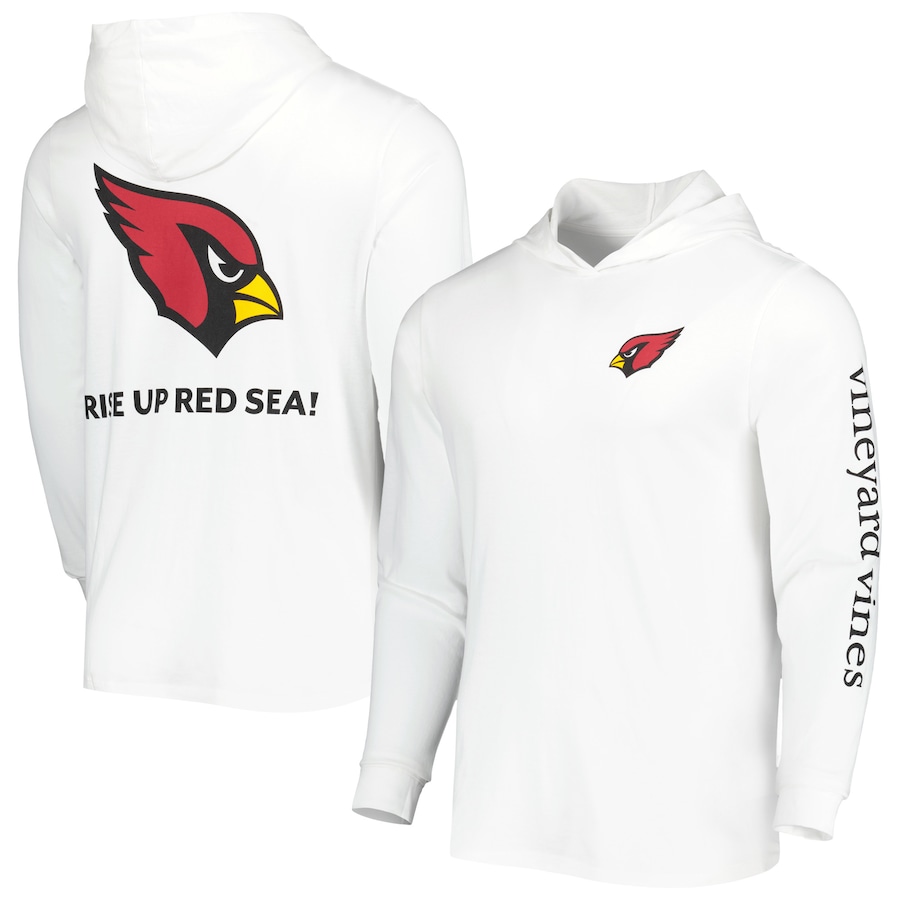 Arizona Cardinals Vineyard Vines White Local Long Sleeve Hoodie T-Shirt - Man Arizona Cardinals Vineyard Vines White Local Long Sleeve Hoodie T-Shirt - Man